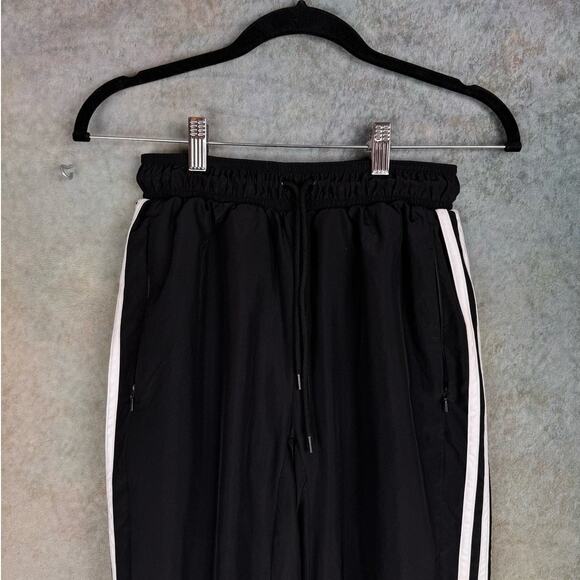 Adidas Track Jogger Pants Sz Small Black Striped Sportswear Climalite Trefoil - Picture 6 of 8